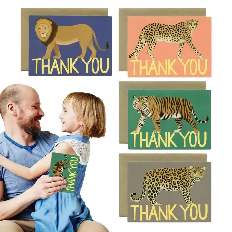 

Thank You Cards With Envelopes Bulk 4 Pcs Cute Thank You Cards Greeting Cards Blank With Clear Printing Vintage Style Thank You