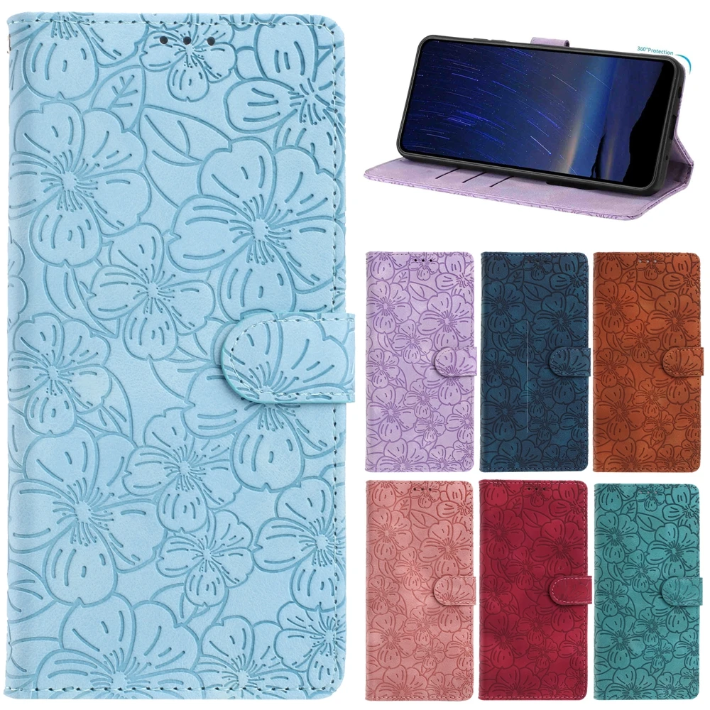 Cherry Blossom Leather Flip Wallet Phone Case Cover