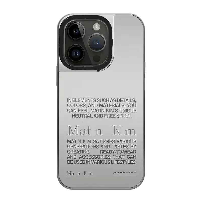 

MagSafe Mirror Surface Silver Border Korean Jeans Phone Case Cover for IPhone 11 12 13 14 15 Pro Max Case for IPhone 15 Pro Max