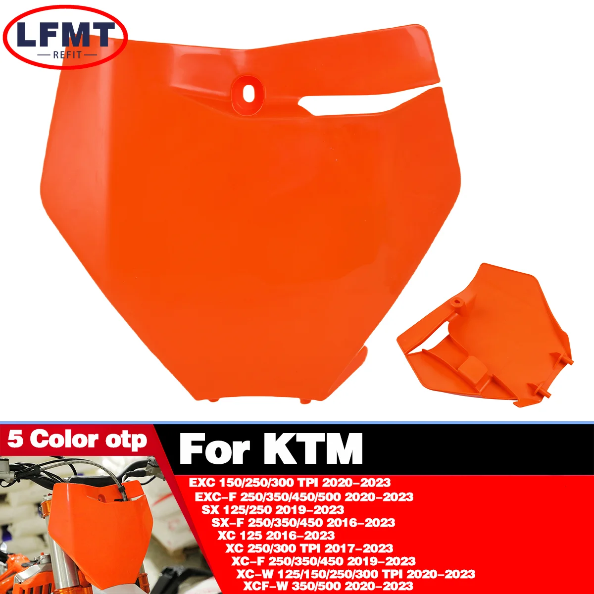 오토바이 전면 번호판 플라스틱 커버 블랙 화이트 오렌지 KTM EXC EXC..