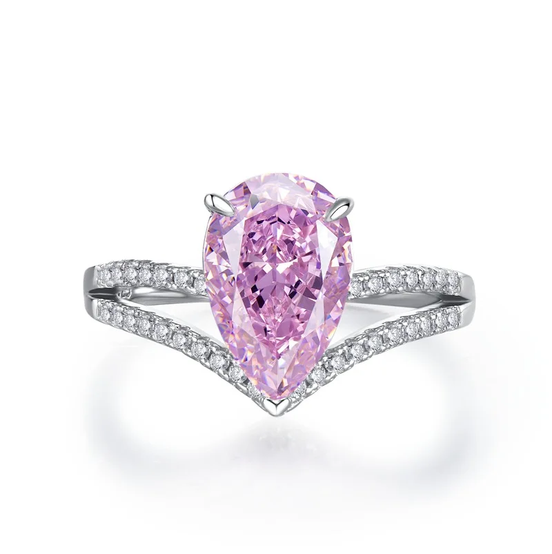 

Jewelry 2023 New Hot Selling High Carbon Diamond Ring in Europe and America 8 * 12 Ice Flower Cut Engagement Big Diamond Ring Wo
