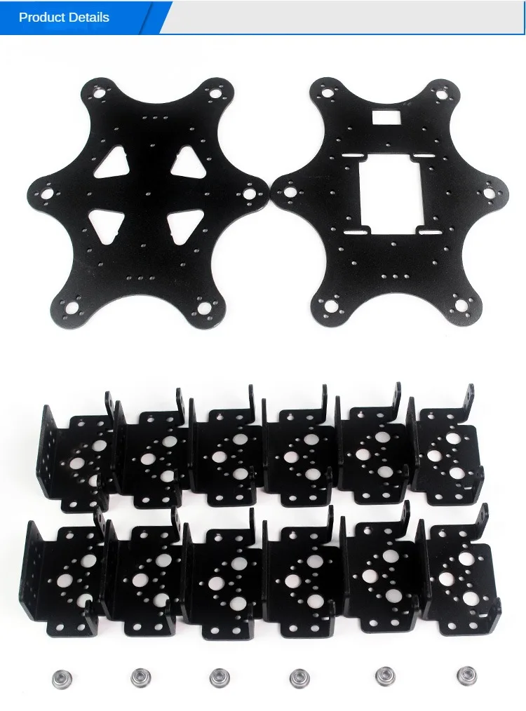 18 dof spinne metalls truktur 6-beiniger hexapod roboter spinnen halterung für arduino roboter diy kit programmier bare roboters pinnen teile – Detail 9