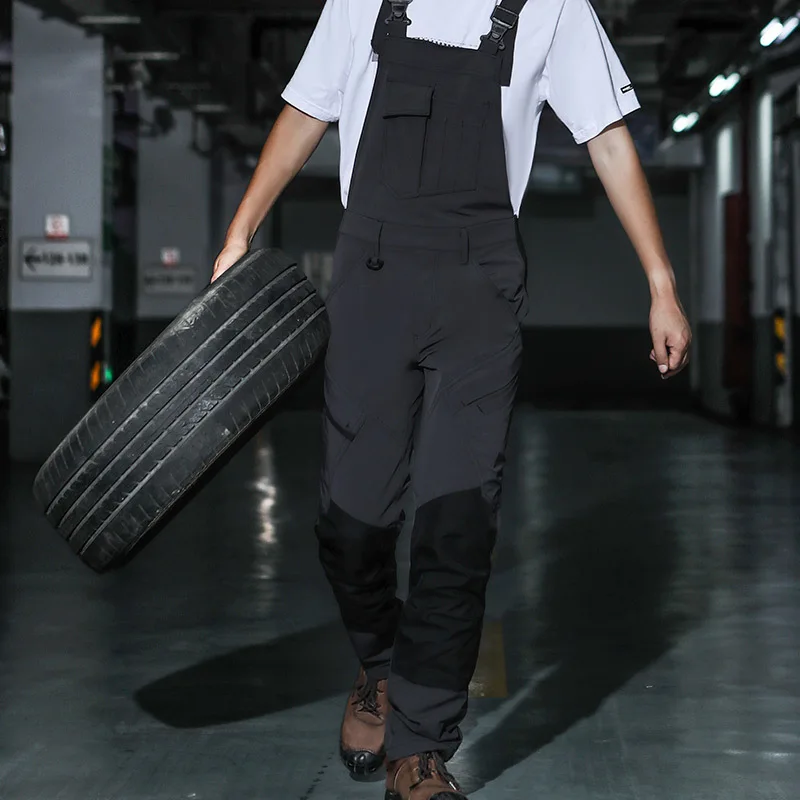 High Stretch Oxford Overalls Men Workwear Multi Pockets