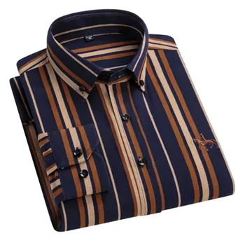 Camicie a maniche lunghe da uomo in cotone Oxford 100% Abbigliamento da uomo Autunno Inverno Top Camicetta Camicie casual da lavoro Moda coreana 1