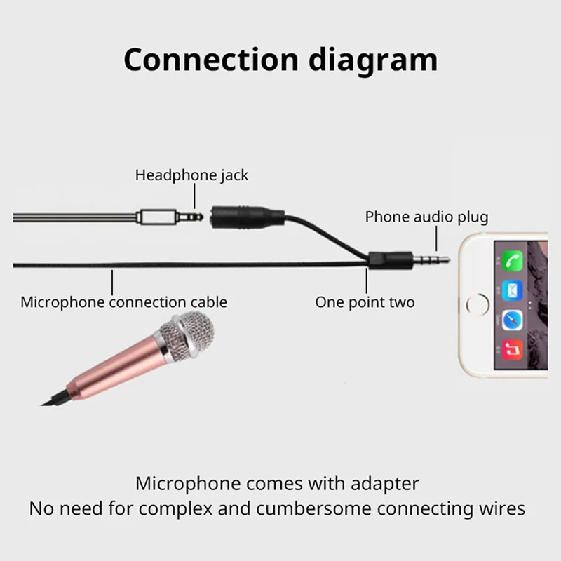 Mini microfono da studio stereo portatile da 3,5 mm KTV Karaoke Mini microfono per smartphone Laptop PC Microfono audio portatile desktop - immagine 4