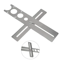 Decorated Work Multifunction Ruler Effective Stainless Steel Ceramic Tile Hole Locator Ruler For Accurate Drilling 2