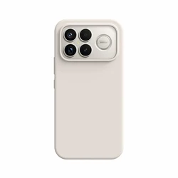 Shockproof Soft Liquid Silicone Case with Slim Skin Fleece Protection - Retail Package for Redmi K60 Ultra (Antique White)