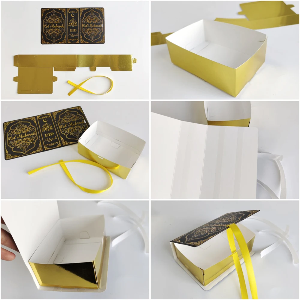 4Pcs Ramadan Gift Boxes Eid Mubarak Cake Box Eid Party Candy Cookie Gift Packaging Box Ramadan Decoration 2026 Muslim