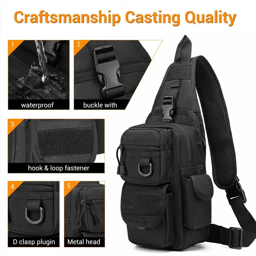 Tactical Shoulder Bag for Gun Concealed Carry Glock Holster Casual Chest Bag Weapon Pistol Holder Outdoor Small EDC Pouch 5