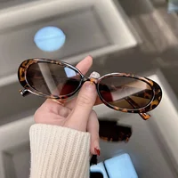 Nouveau ovale Vintage lunettes De soleil femmes marque De luxe concepteur mode lunettes De soleil femme léopard cadre rétro miroir Oculos De Sol 2