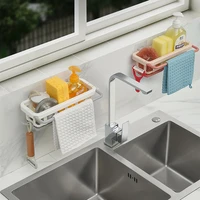 Kitchen Sponge Sink Holder Punch-free Dish Drain Rack Storage Shelf Bathroom Shelves Hanging Rack Organizer Accessories 1