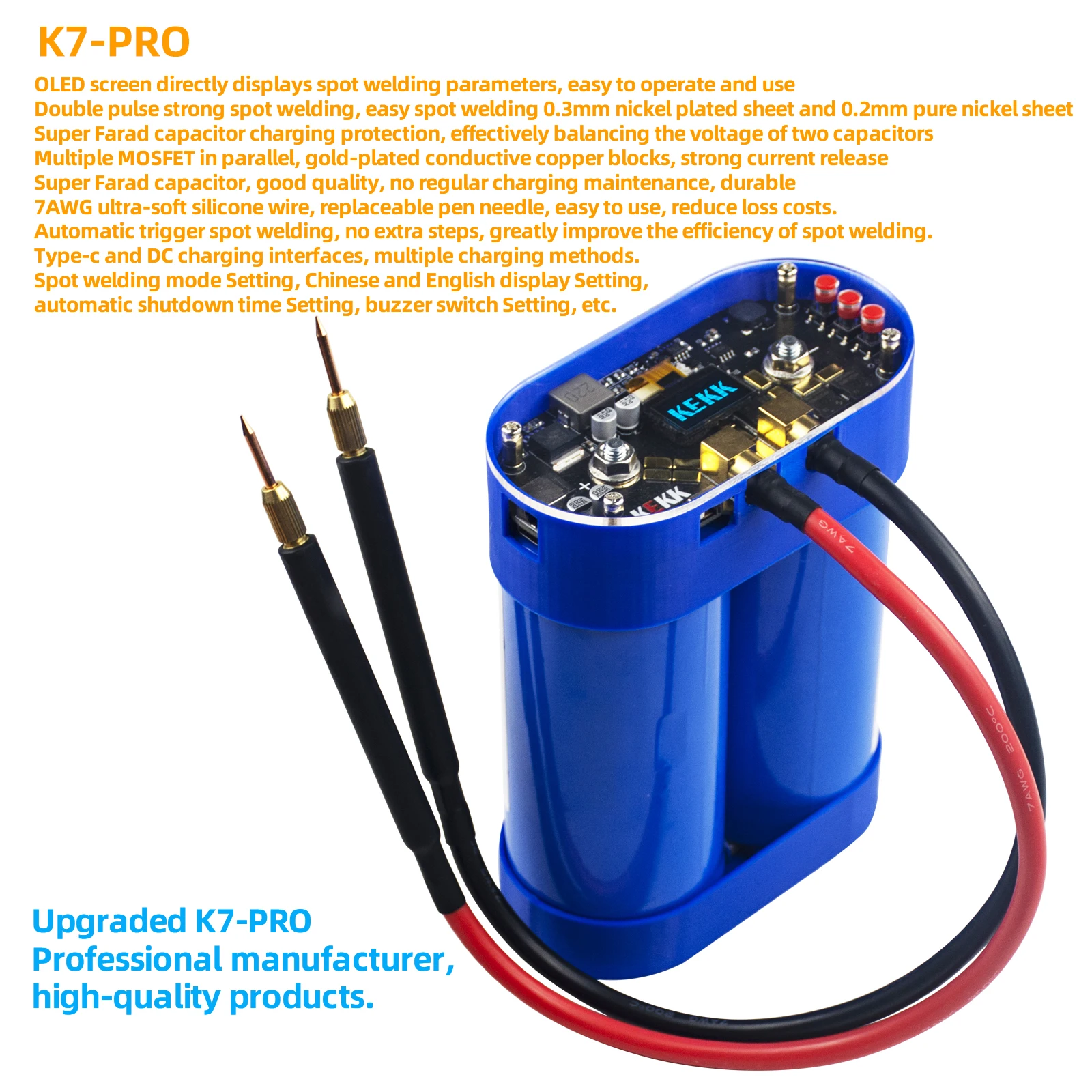 K7-PRO Spot Welder Machine Capacitor Spot Welding Control Board Kit Spot Welders Controller Module for DIY 18650 Lithium Battery 3