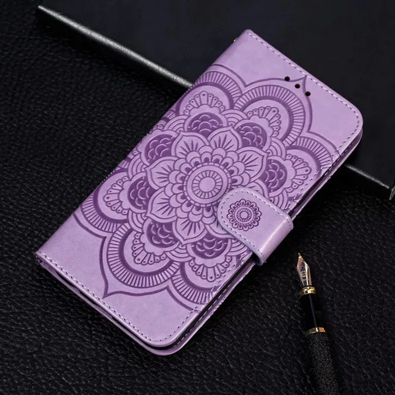 Floral Leather Flip Wallet Phone Case with Smart Features