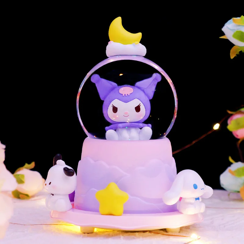 

Sanrio Kuromi Music Box To Rotate Music Box Three-Dimensional Doll Princess Student Kawaii Girl Cartoon Sweet Gift Stationery Kt