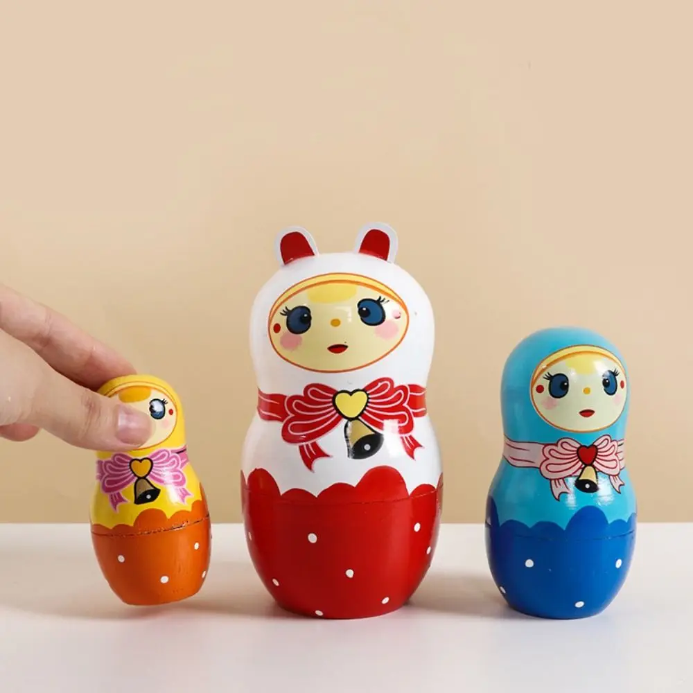 5Pcs/Set Animal Matryoshka Doll Girls Russian Doll Wooden Stacking Dolls Puppy Nesting Dolls Wood Craft Panda Matryoshka