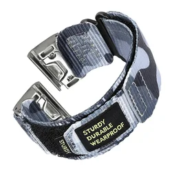 Quick Release Nylon Sport Band, 26mm/22mm Adjustable Strap for Gramin 26mm (Camouflage grey-S)