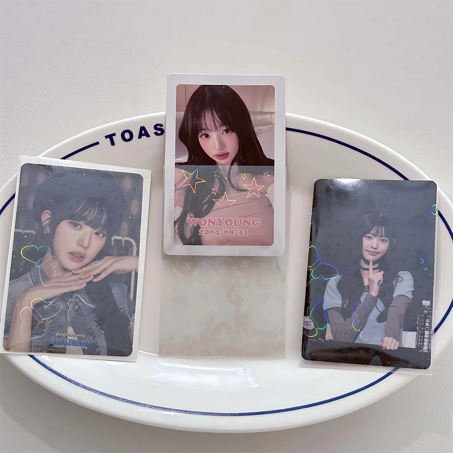 40PCS Holographic Card Sleeves - Eco-Friendly Toploaders - Sakura, Butterfly, Star & Snowflake Designs for KPOP Photocards 4