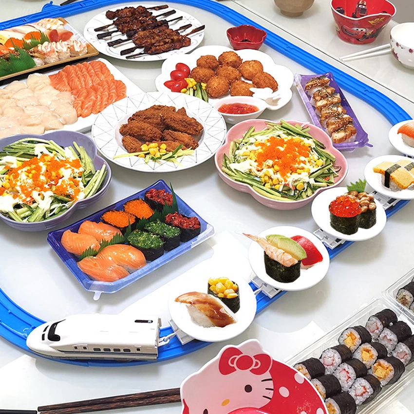 Food Train Rotary Sushi Toy Track Conveyor Belt Rotating Table Kid