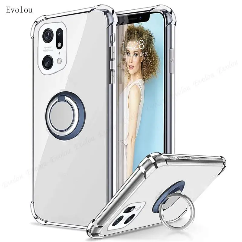 Transparent Soft Silicone Phone Case with Car Magnetic Stand Holder