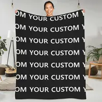 Custom DIY Your Image Super Soft Blanket Add Design Travel Throw Blanket Winter Aesthetic Flannel Bedspread Sofa Bed Cover 1