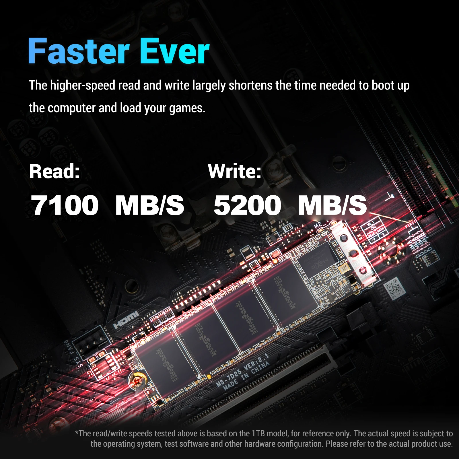 Kingbank Ʈ ũž  ָ Ʈ ̺, KP200 PLUS 512GB M.2 2280 SSD Gen4x4 , ִ 3500 MB/s,NVMe1.4
