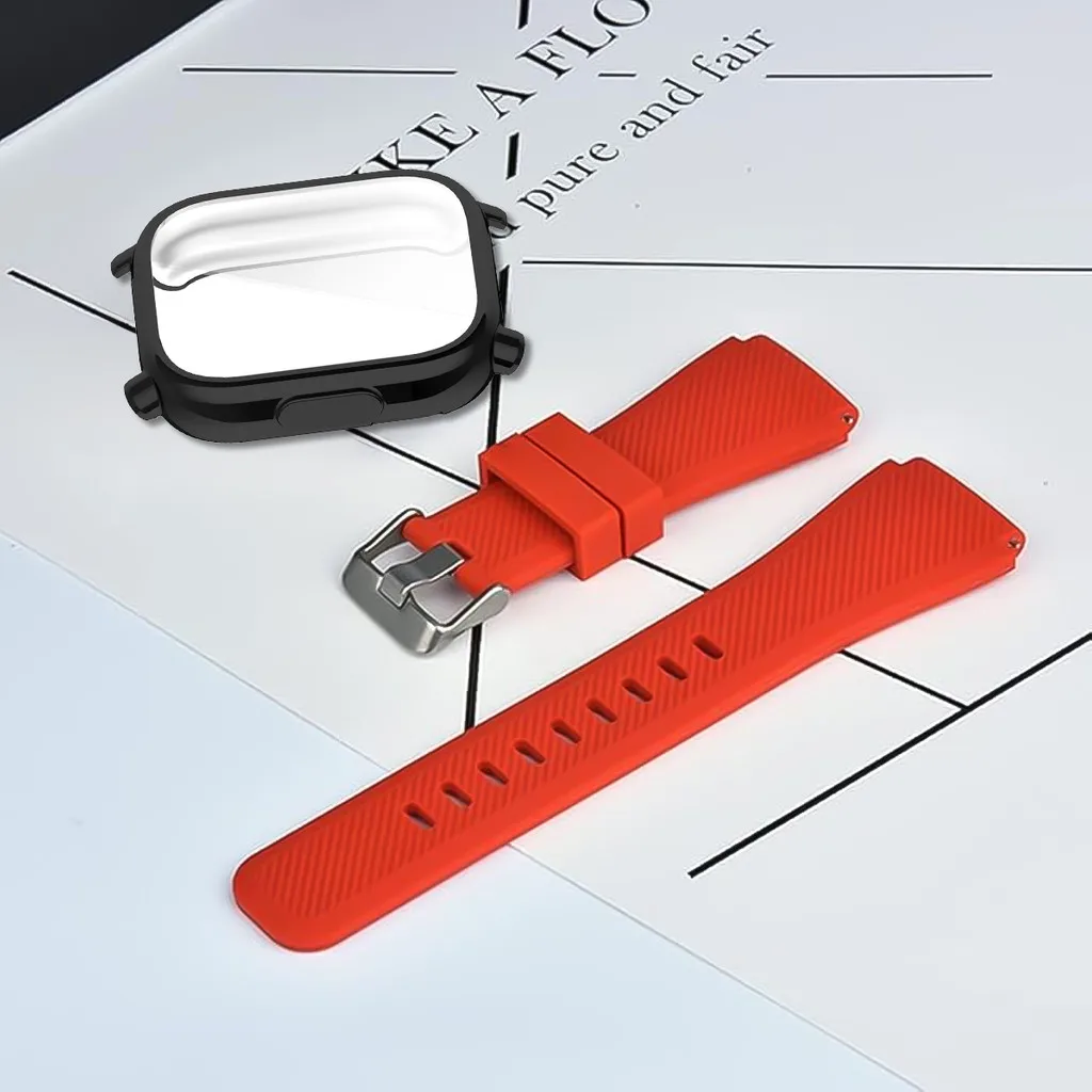Enhanced Silicone Strap with TPU Screen Protector Cover for Sports Soft Wristband