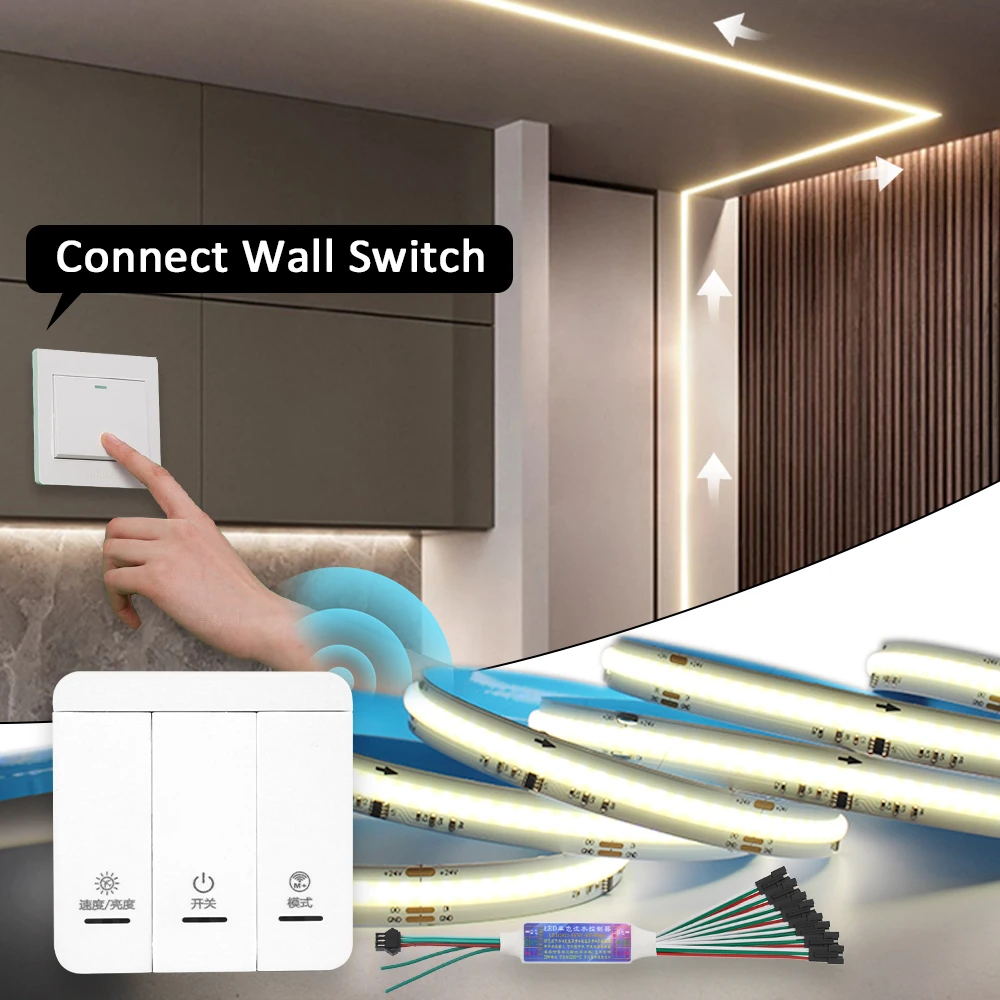 WS2811 Horse Race COB LED Strip Light DC 24V 360 LEDs/M Pixel Flex ...