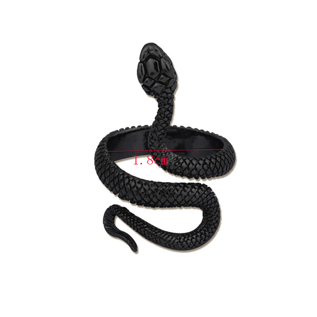 Pc Retro Punk Exaggerated Spirit Snake Ring Fashion Personality Stereoscopic New Fashion Snake Ring Adjustable Ring Jewelry