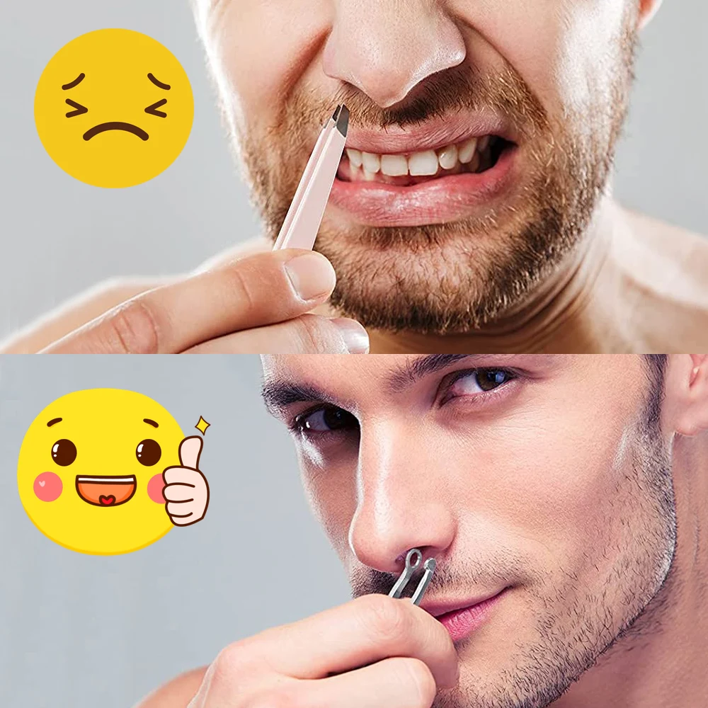 Nose Hair Trimming Tweezers Stainless Steel Round Tip Perfect Nose Hair Clipper Cleaner Cut Manicure Ear Removal Tweezers