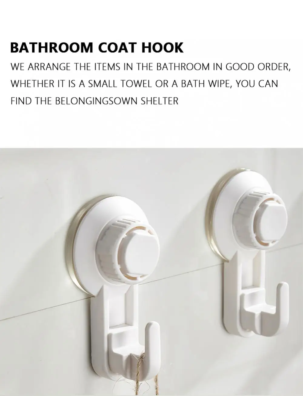 Description Picture 4 of itemStrong Suction Cup Hook Free Punch Suction Cup Clothes Hook Bathroom Kitchen Vacuum Hook Multi-Purpose Hooks