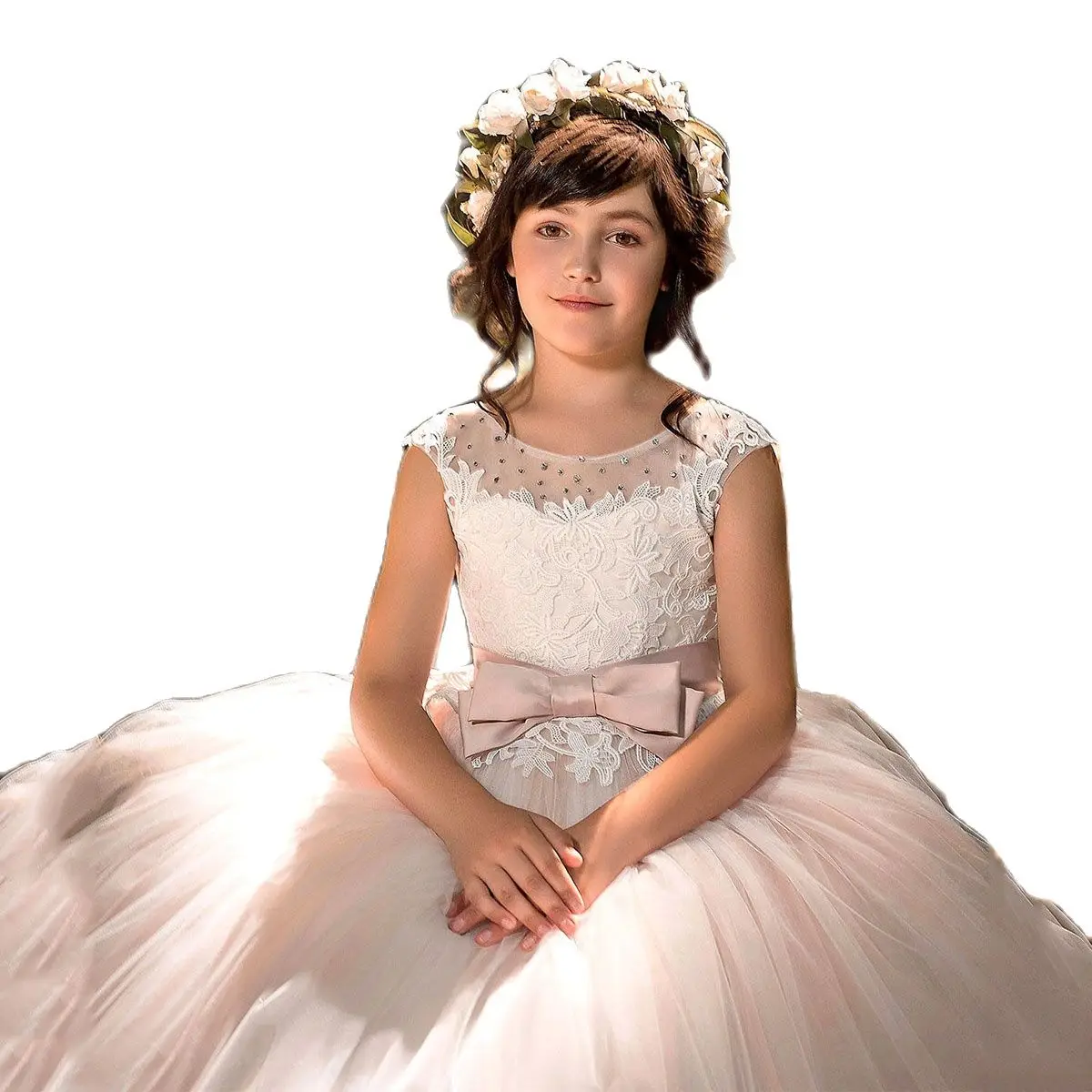 

Кружевные Платья с цветочным рисунком для девочек, свадебное строгое платье с аппликацией для первого причастия, индивидуальное строгое платье