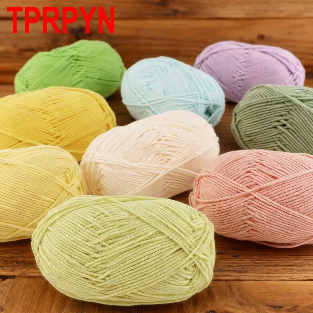 50g 1pc Häkelmilch Baumwollgarn Acryl Strickgarn DIY Amigurumi Pullover Hut Linie Tasche Decke Slipper Linie – Detail 4