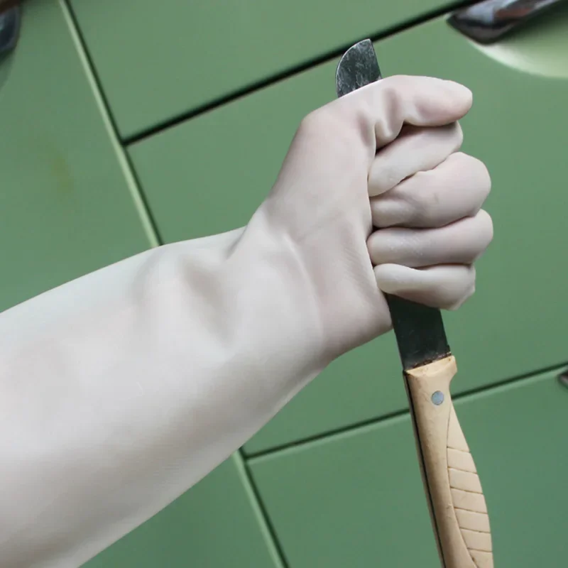 내산성 및 내알칼리성 주방 청소 도구, 방수 식기 세척 내구성 고무 니트릴 장갑, 변형 없음