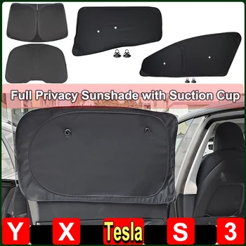 for Tesla Model Y Juniper 2025 Window Sun Shade Model 3 X S 2024 2023 Windshield Sunshade Anti-UV Full Privacy Protector Cover
