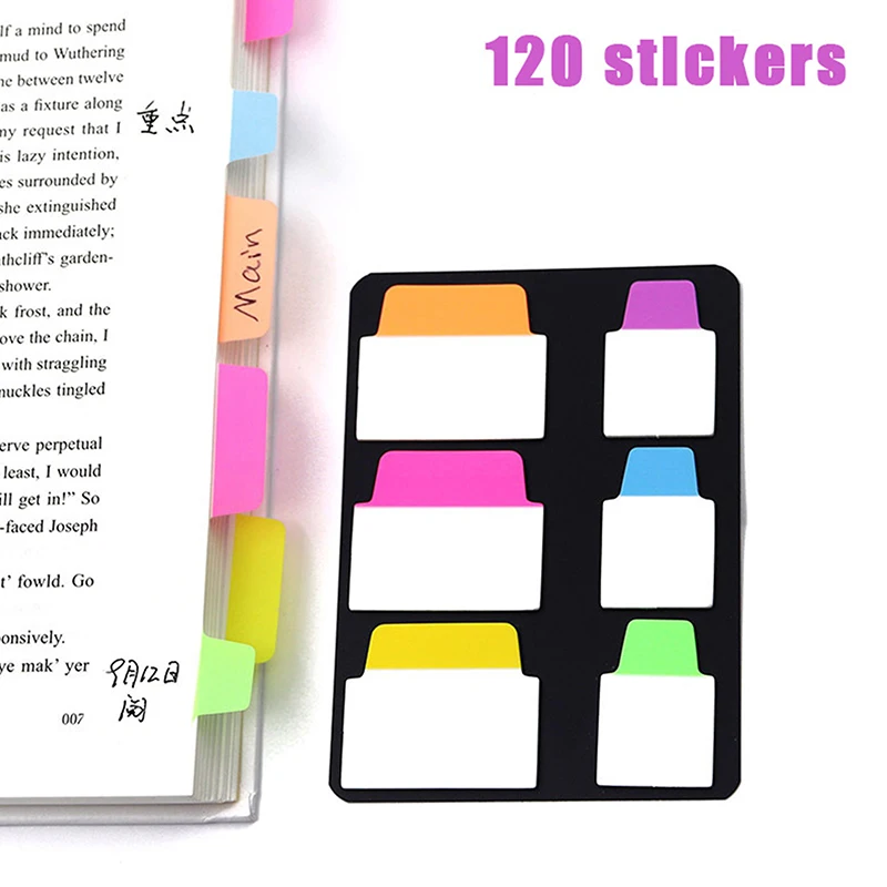 120 Pagina 'S Eenvoudige Puur Transparante Indexstickers Kleurlabelstickers Diy Plakbriefjes Kantoor Schoolbenodigdheden