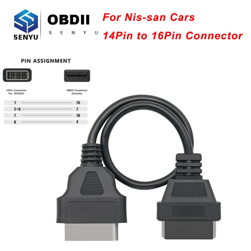 車の診断ツール用の延長ケーブル,nissan用の16ピンコネクタアダプター
