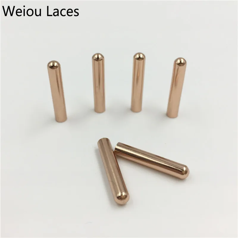 Weiou 20pcs/Lot 4x22mm Seamless Shoelaces Metal Aglets Bullet Shaped Head Ends Replacement Repair Tips Sneaker Kits DIY Custom