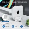 Minisopuru Mac Mini Dock Supports M.2 NVMe/SATA SSD with 2 USB C 10Gbps Data TF/SD Mac Mini Accessories for Mac Mini Hub Stand 2