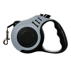 Retractable Pet Leash for Hiking and Walking - 3 to 5 Meter Adjustable Length (Black And Gray)