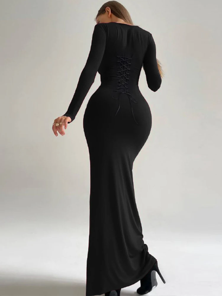 maxi dress long sleeve Plus Floral Elegance Long-Sleeve Maxi Dress White / 2XL main image 1