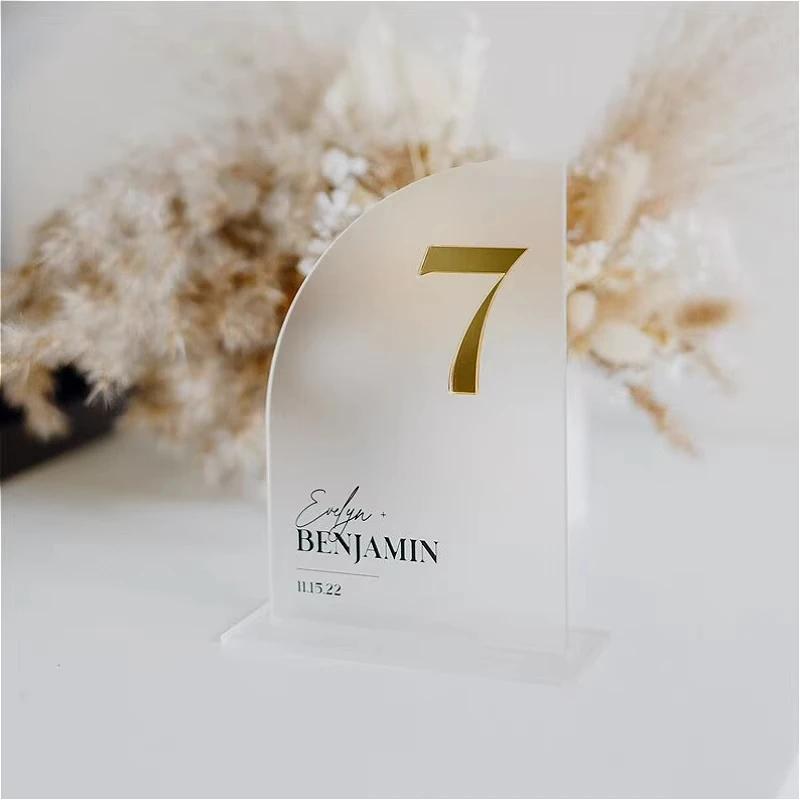 Half Arch Layered Luxe Acrylic Table Numbers Wedding Table Numbers Wedding Centerpieces Tables Names