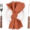 50pcs 32x32cm Terracotta Gauze Cotton NapkinReusable Tea Towel Wedding Party Christmas Table Decor Retro Burrs napkin Wholesale 1
