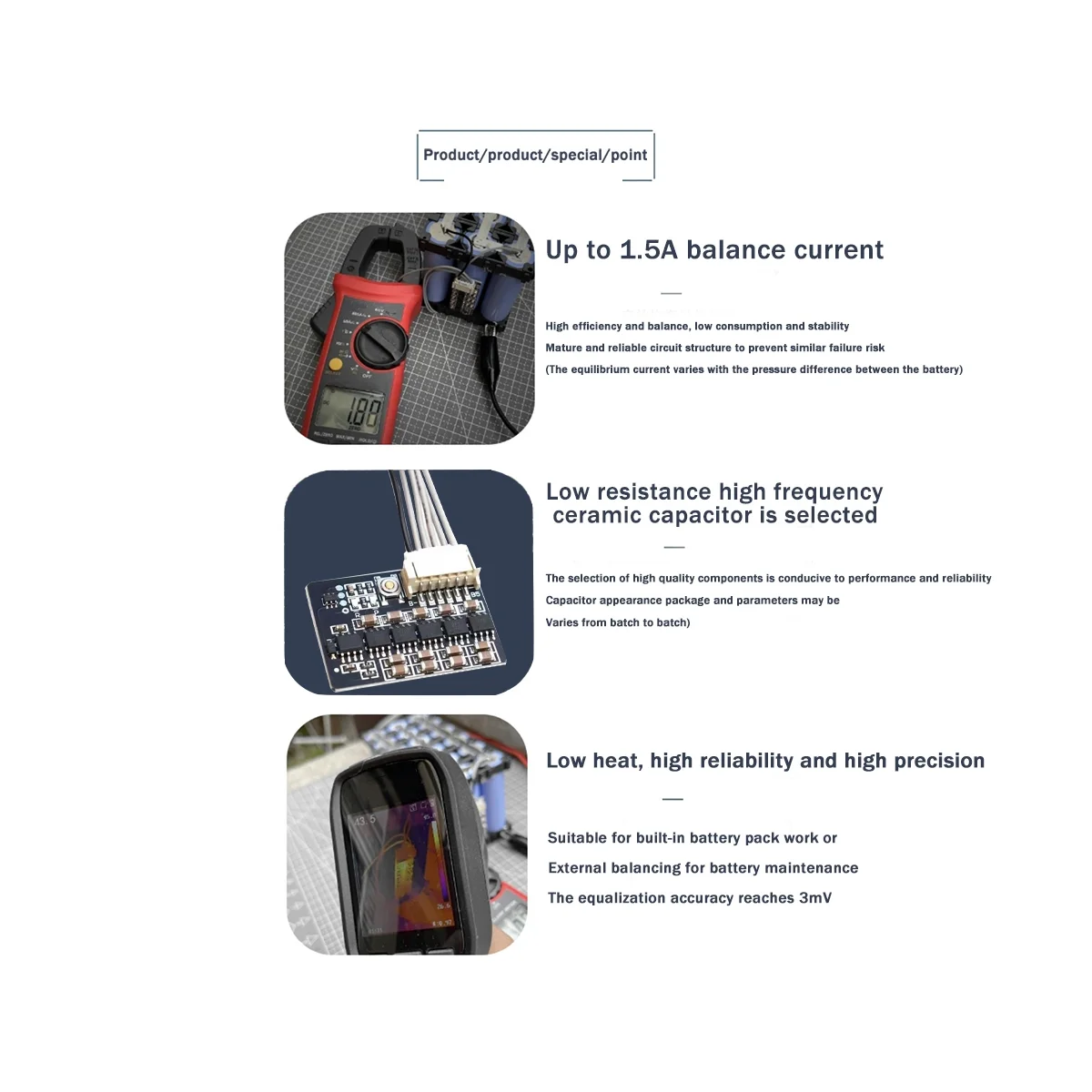 

5S 1.5A 0.03V High-Precision LiFePO4 Ternary - Battery Pack High Current Active Equalization Energy Transfer Board