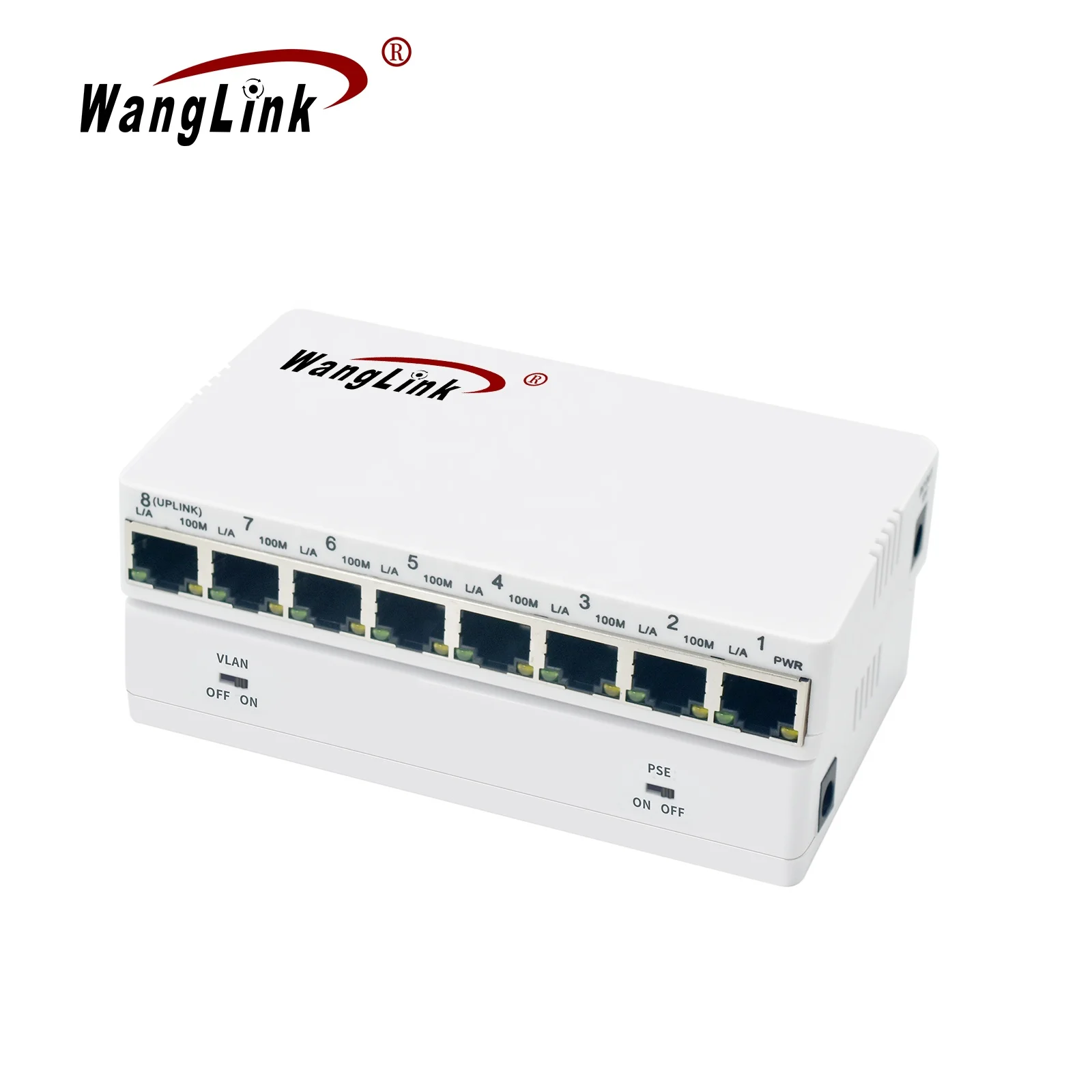 Wanglink 10/100M 역방향 PoE 8 포트 패시브 PoE(PSE 및 VLAN 버튼 준수 PSD 및 PD 포함)