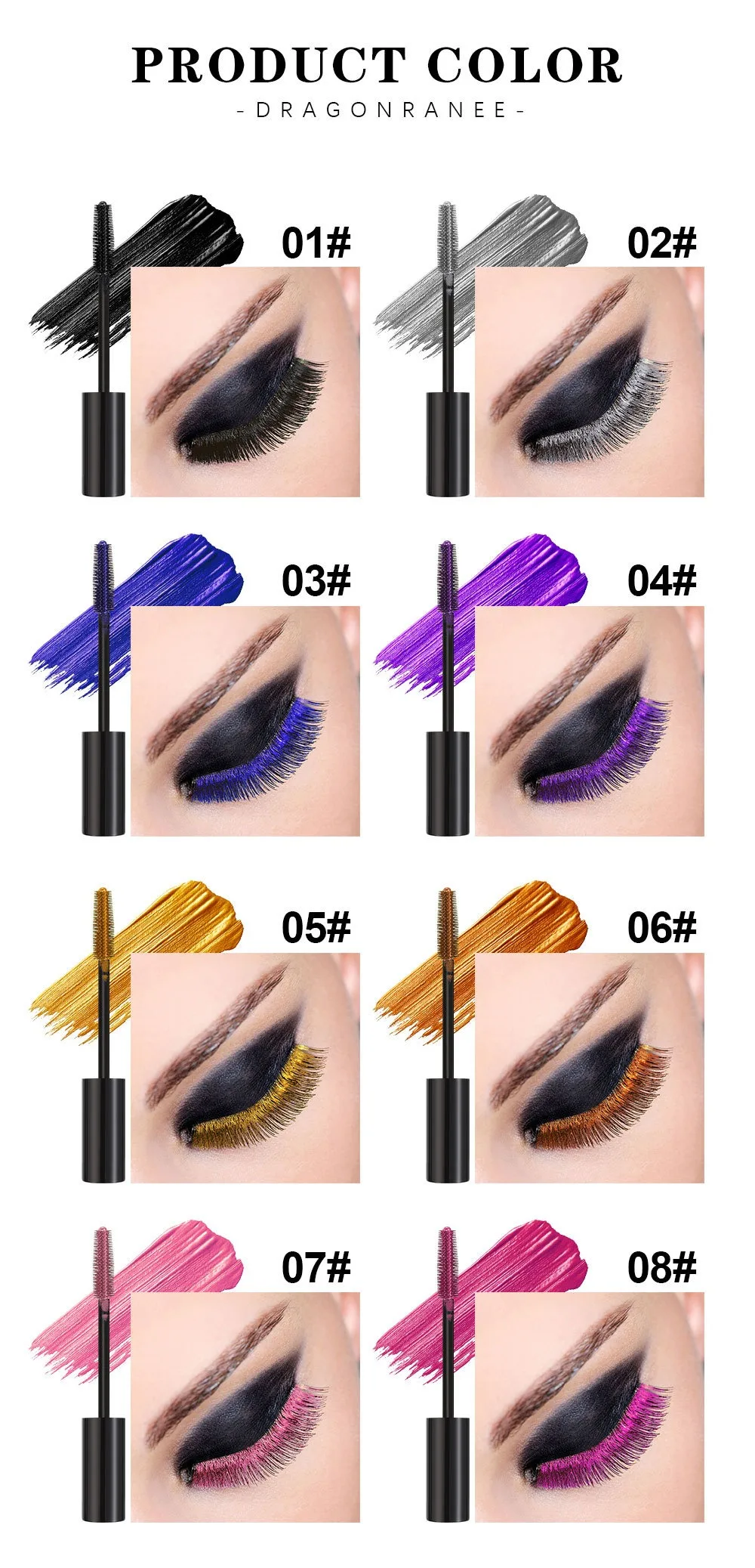 Mascara coloré waterproof effet volume et cils naturels maquillage_voghion.com