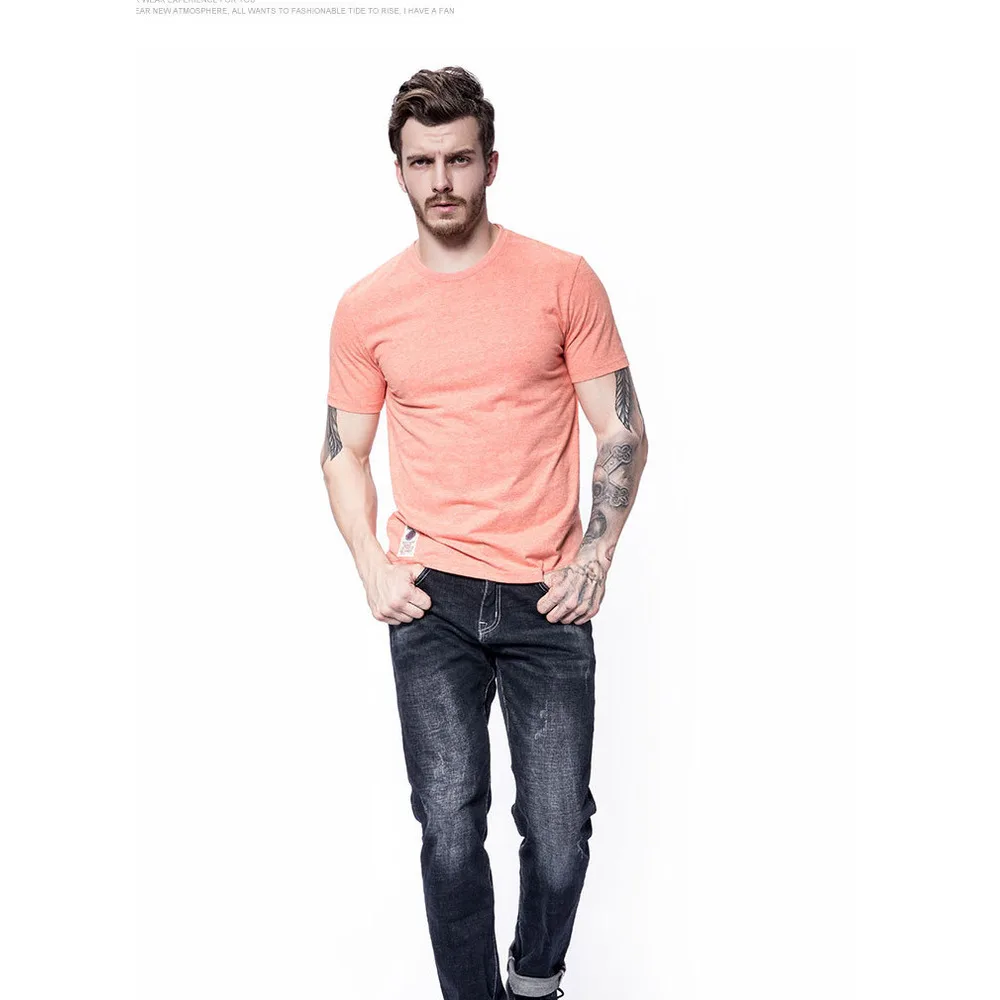 Herren T-shirt Aus Baumwolle Mit Rundhalsausschnitt Kurzarm_voghion.com