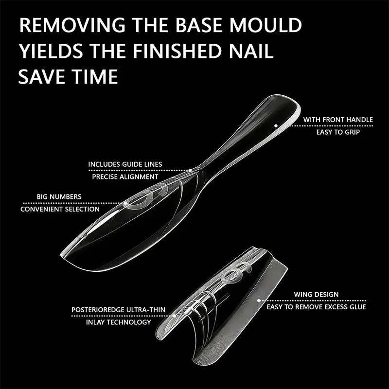 샌드위치 듀얼 네일 폼 사다리꼴 타원형 네일 연장 폼 240개/박스 상단 및 하단 폼으로 빠른 DIY 네일 연장 살롱용