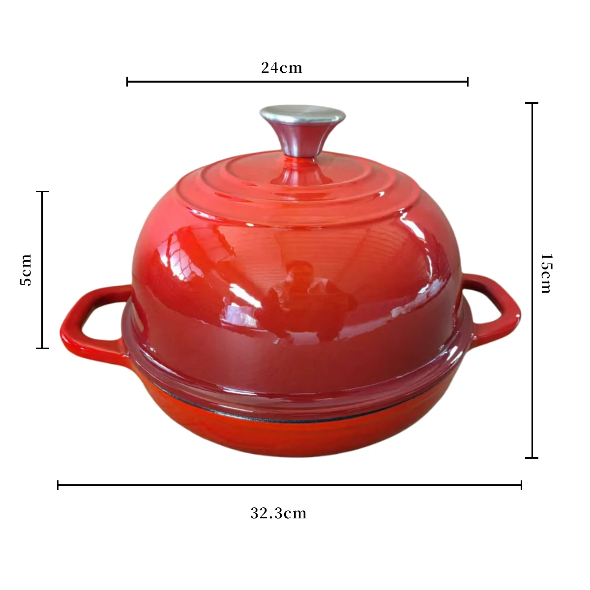 XLW ODM Enameled Cast Iron Dutch Oven for Sourdough Bread Baking Pot with Lid 24CM Ceramic Enamel Thick Coated Cookware