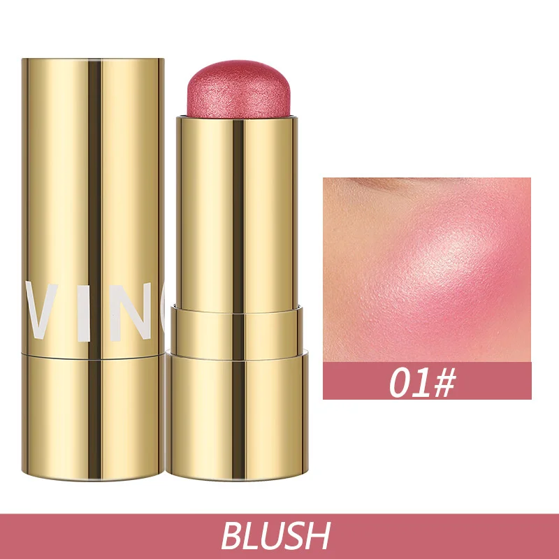 Multi-Purpose Blush Stick Face Brightening Makeup 3-in-1 Eyes Cheek and Lip Tint Waterproof Long Lasting Blush Cream for Women blush stick blush cream