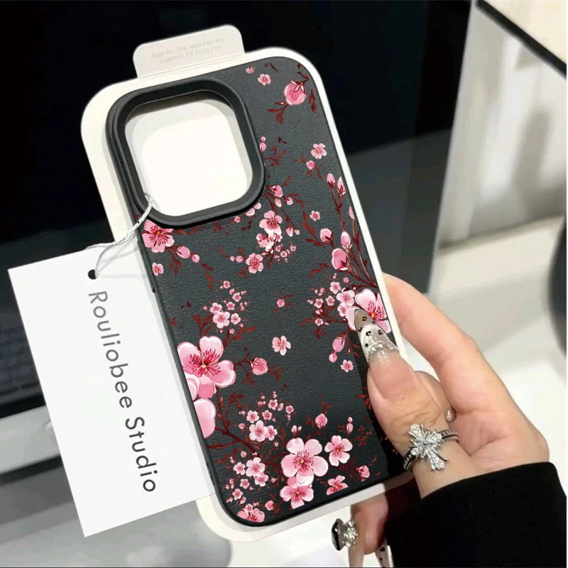 Elegant Flower Butterfly Leather Candy Phone Case Cover